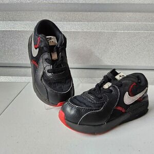 Nike Air Max 90 Toddler Sneakers Black Red Accents‎ Cushioned Shoes 9C